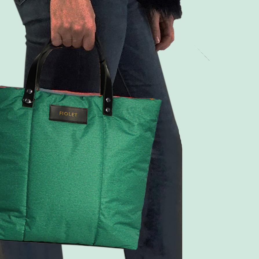 Magali tote bag vert texturé /Magali tote bag textured green