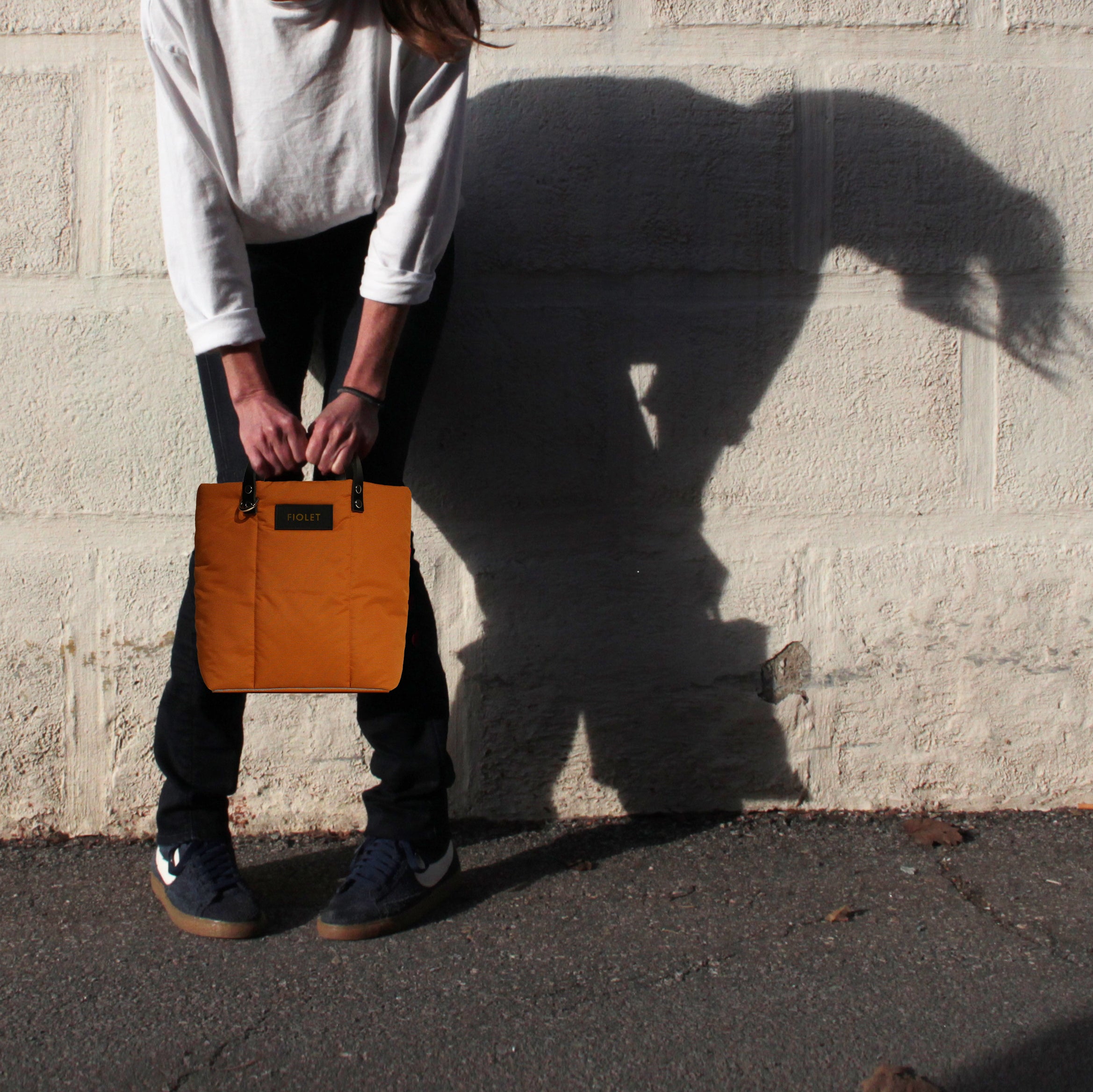 Camila tote bag orange texturé /Orange  texture