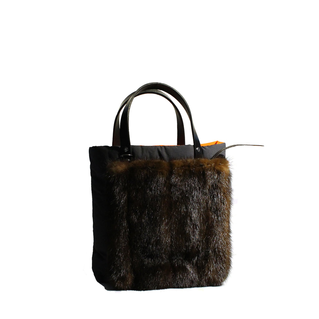 Stella  Tote bag design avec poche fourrure vison