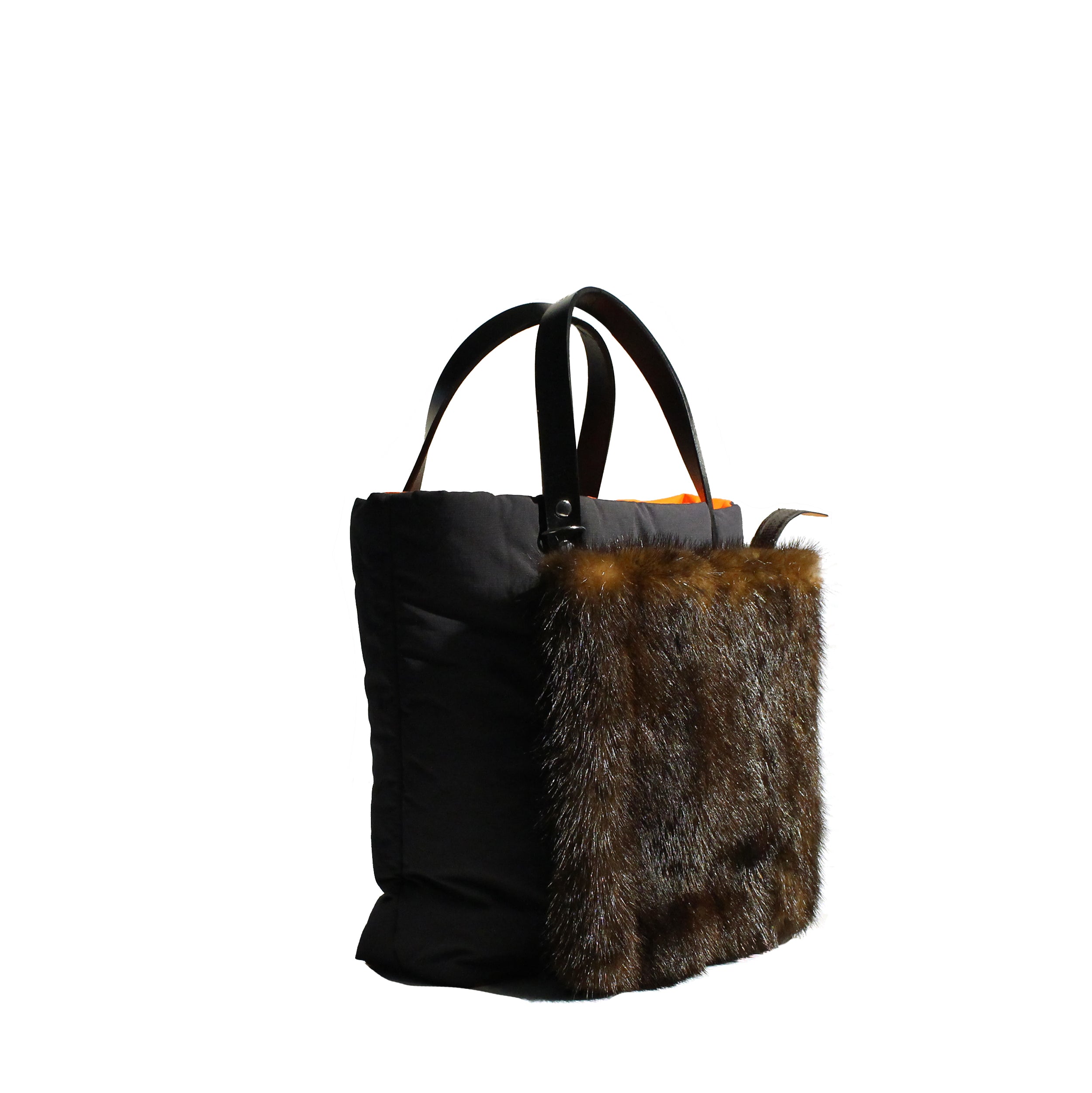 Stella  Tote bag design avec poche fourrure vison