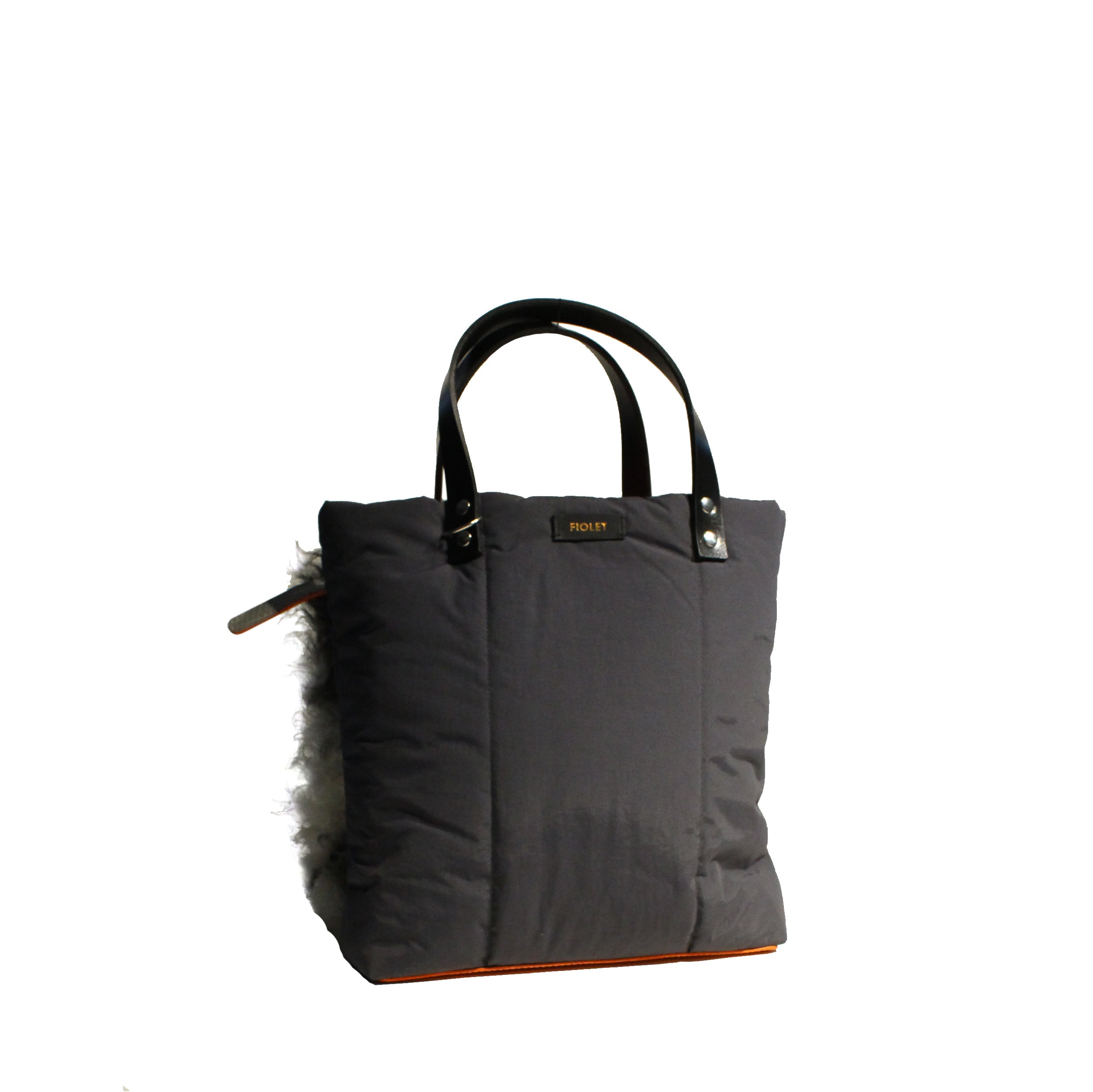 Luna tote bag en toile recyclée gris et mouton