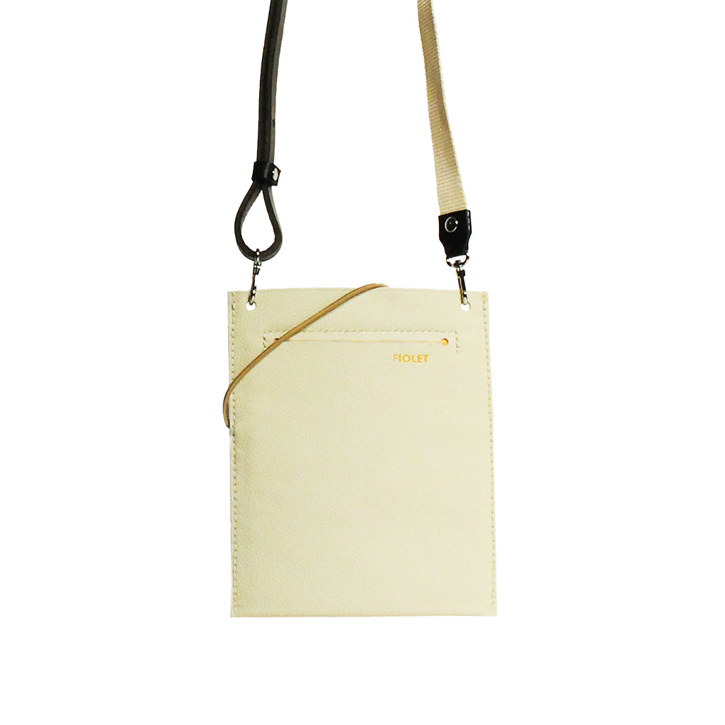 Lucienne Pochette bandoulière en cuir couleur  Ivoire  fait ✋🏻