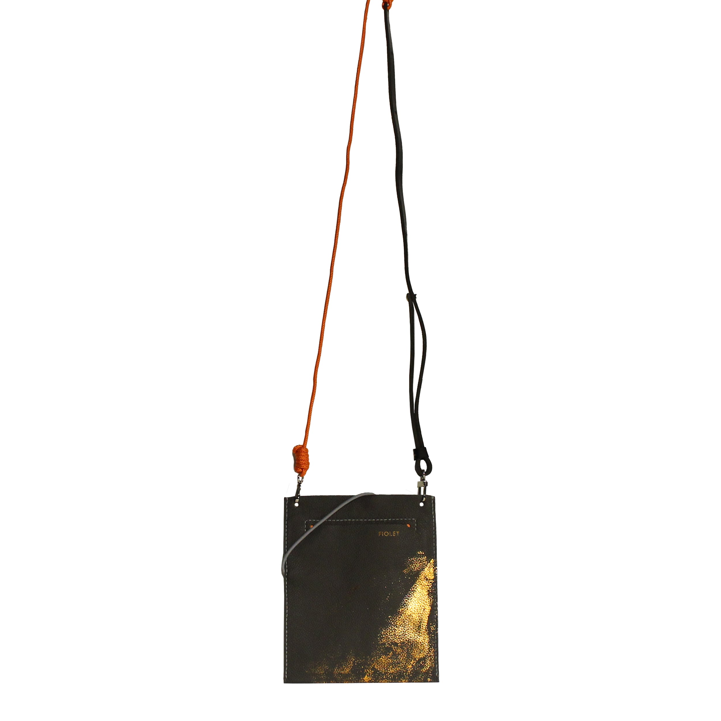 Lucienne pochette  bandoulière en cuir gris / OR  fait ✋🏻 -