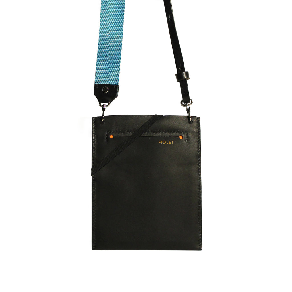 Lucienne pochette bandoulière en cuir Noir Mat  Fait ✋🏻