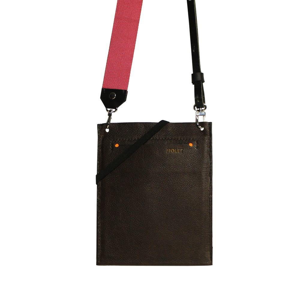 Lucienne pochette bandoulière en cuir Marron grainé  Fait ✋🏻
