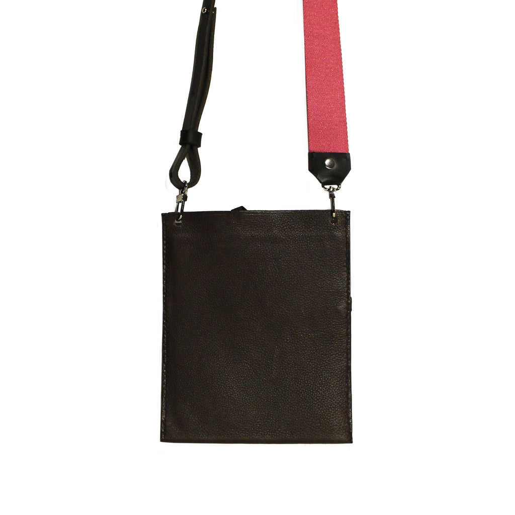 Lucienne pochette bandoulière en cuir Marron grainé  Fait ✋🏻