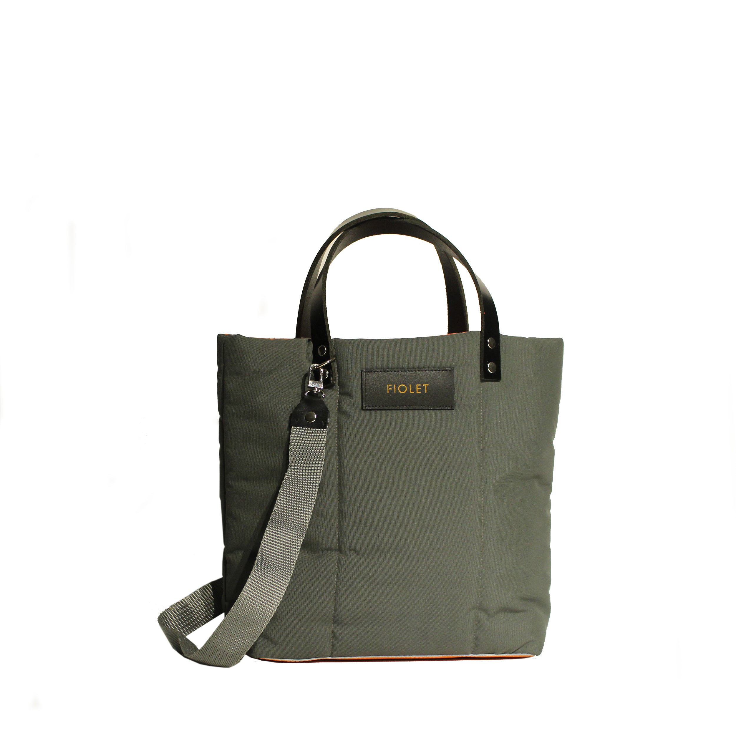 Marceline  tote bag toile recyclée vert de gris / verdigris green