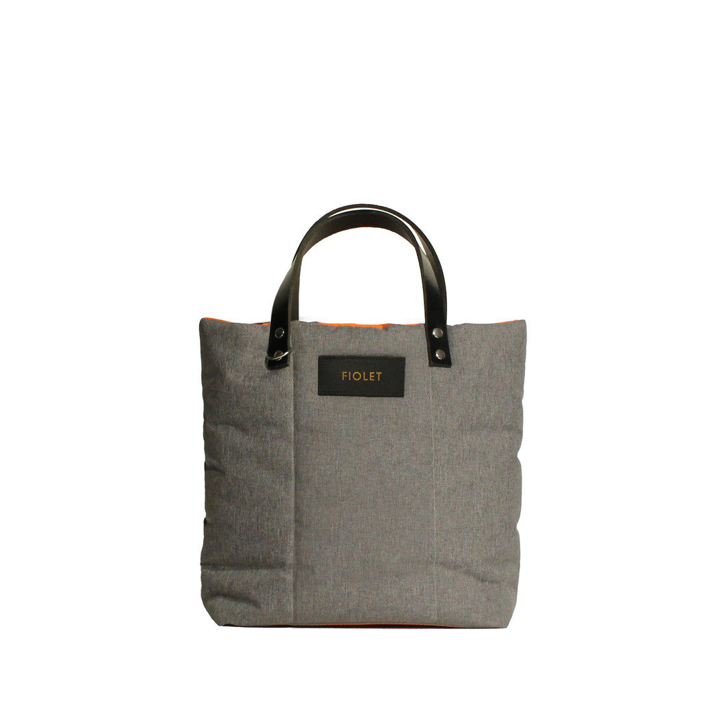Marceline  tote bag toile recyclée gris clair texture/  tex light grey