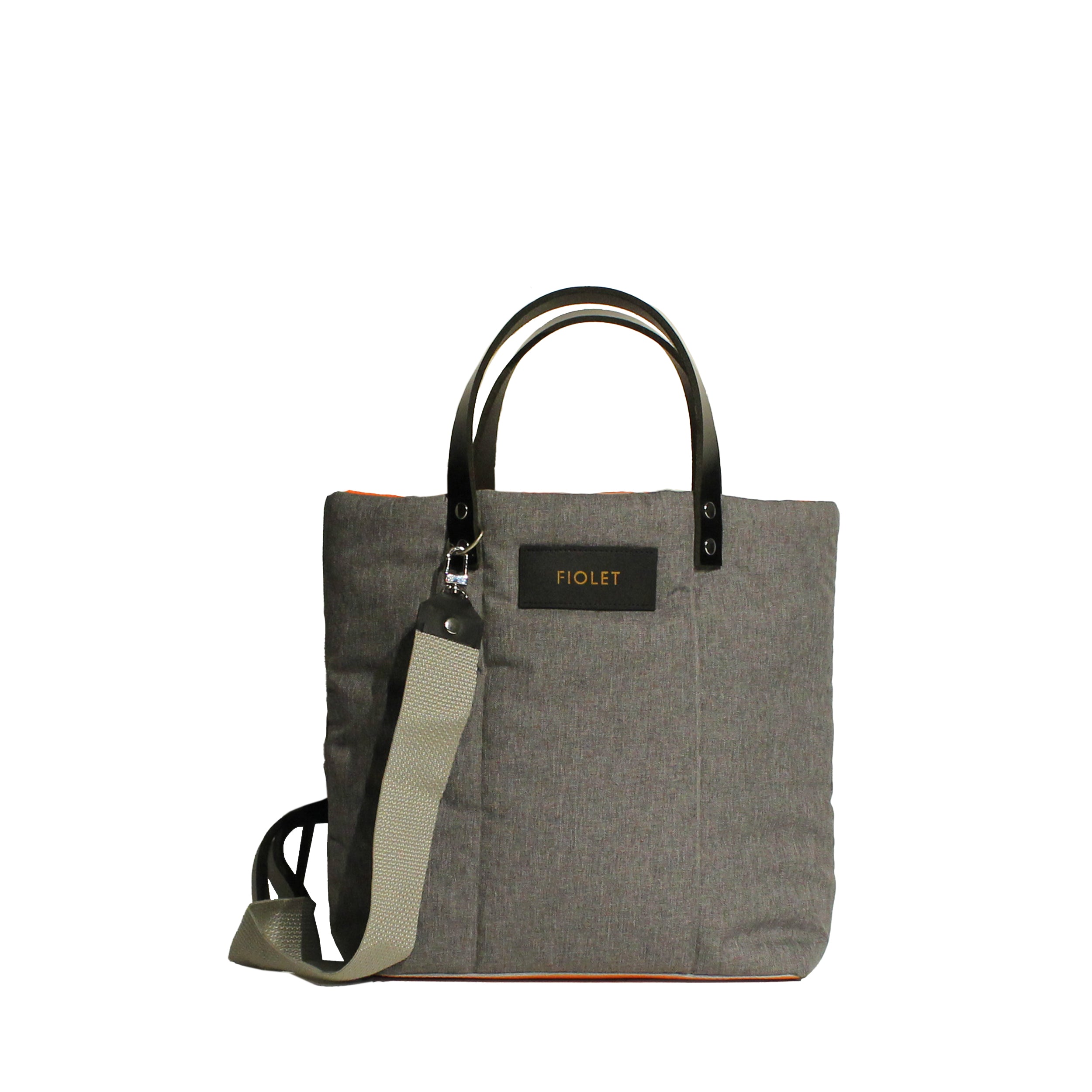 Marceline  tote bag toile recyclée gris clair texture/  tex light grey