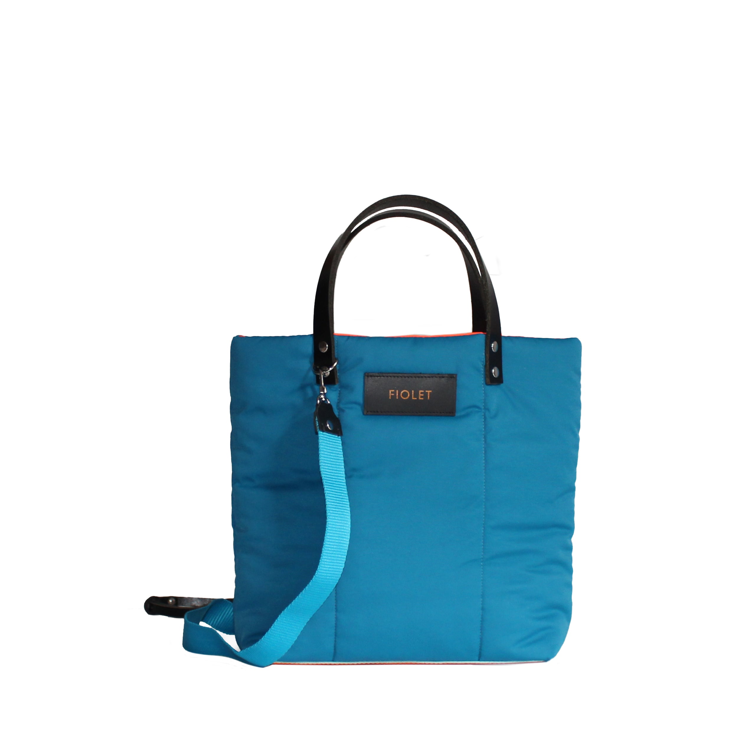 Marceline  tote bag toile recyclée bleu canard / duck blue