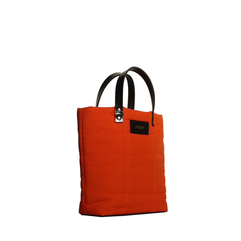 Marceline  tote bag toile recyclée rouge vermillon/ vermilion red