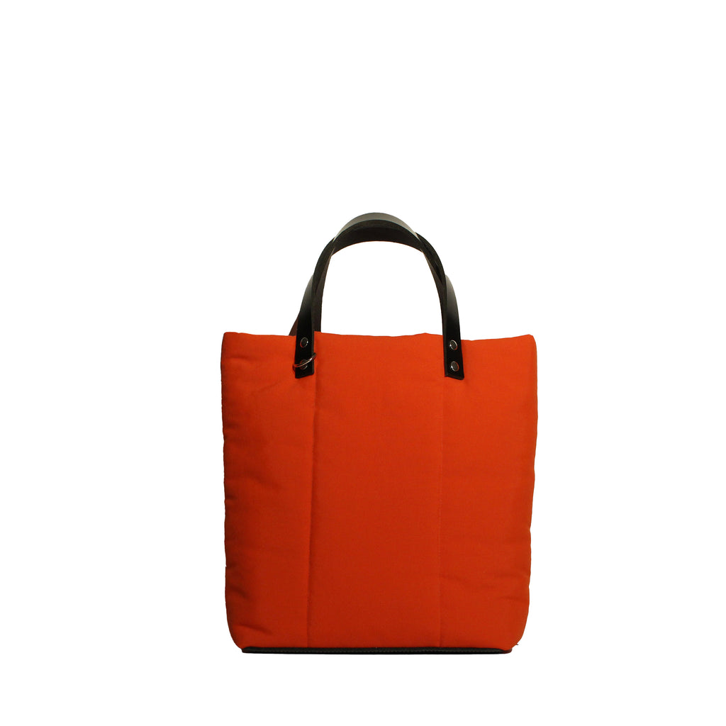 Marceline  tote bag toile recyclée rouge vermillon/ vermilion red