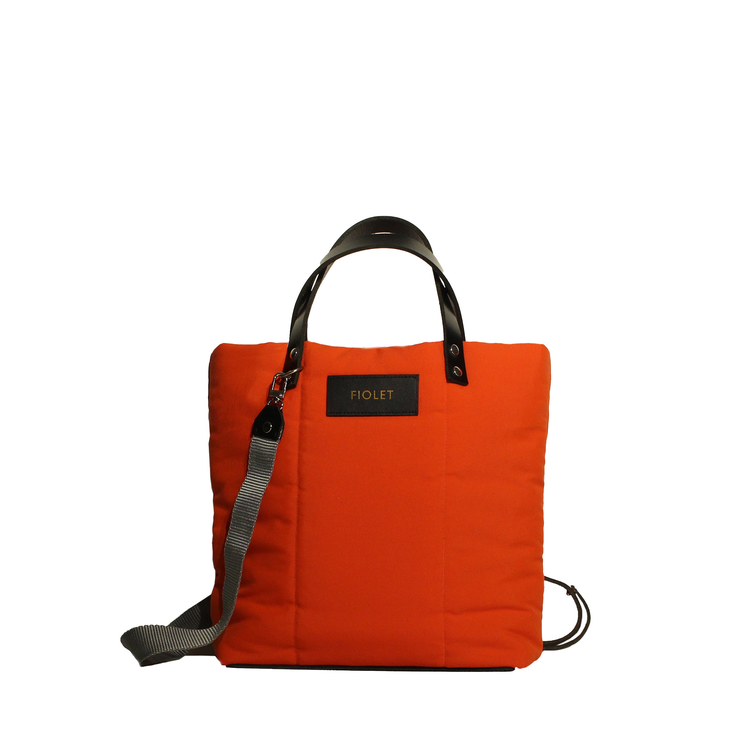 Marceline  tote bag toile recyclée rouge vermillon/ vermilion red