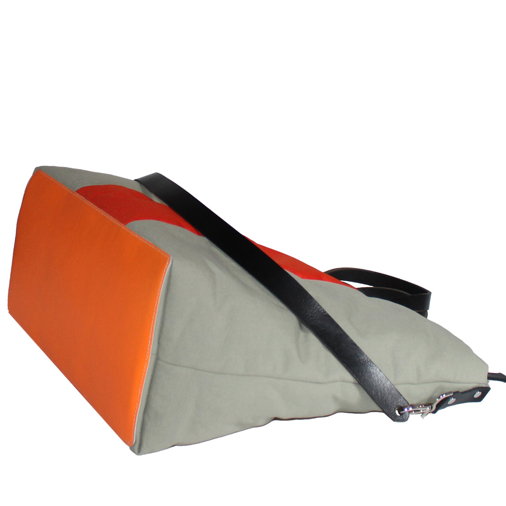 Dany tote bag bicolore vert / orange