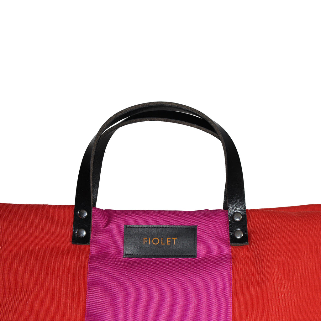 Dany tote bag bicolore orange / fushia