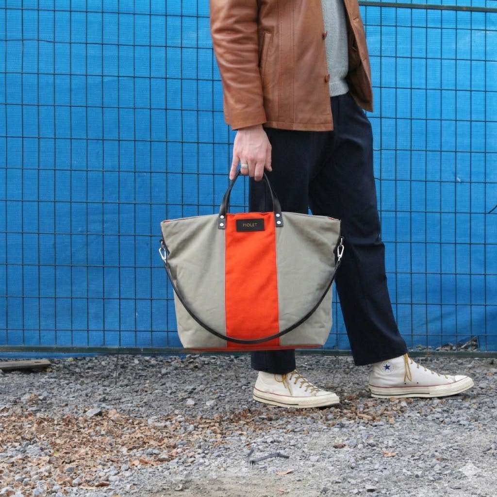Dany tote bag bicolore vert / orange