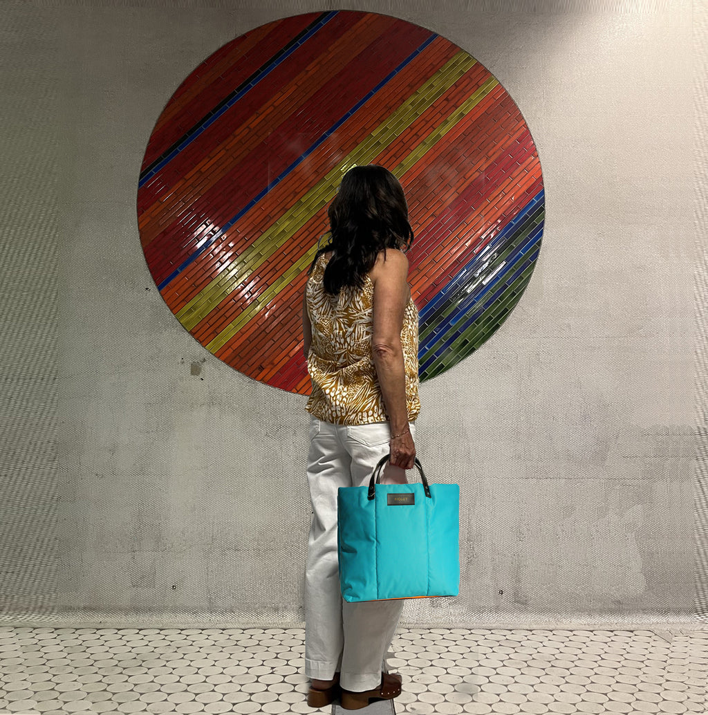 Magali tote bag turquoise / turquoise