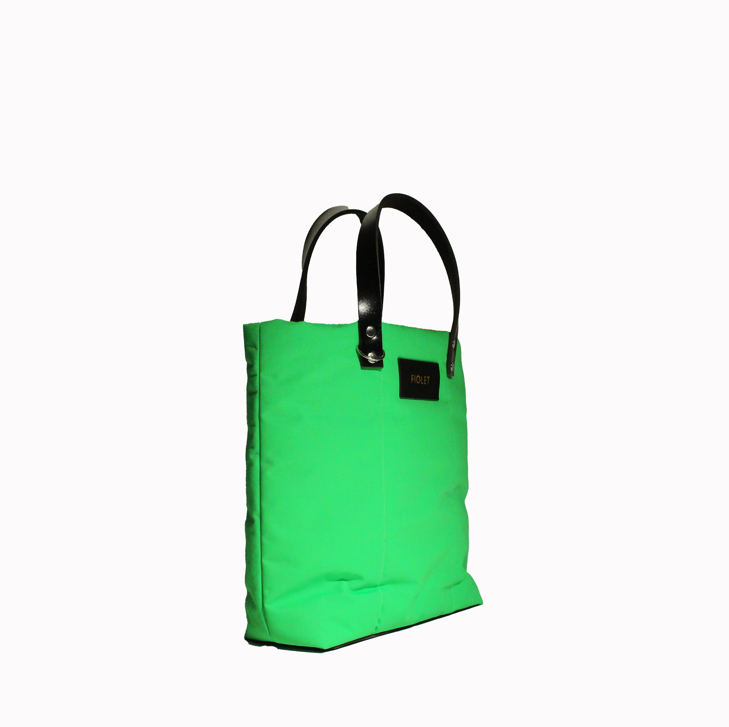 Marceline tote bag  Vert fluo recyclée  / Marceline  Neon green recycled canvas