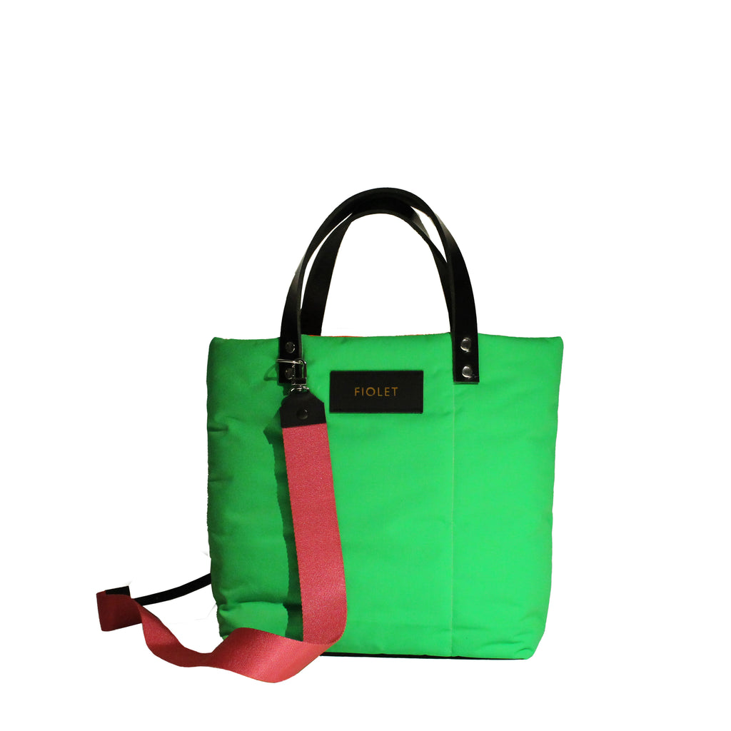 Marceline tote bag  Vert fluo recyclée  / Marceline  Neon green recycled canvas